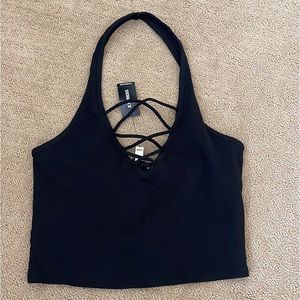 Express Crop Halter Top New